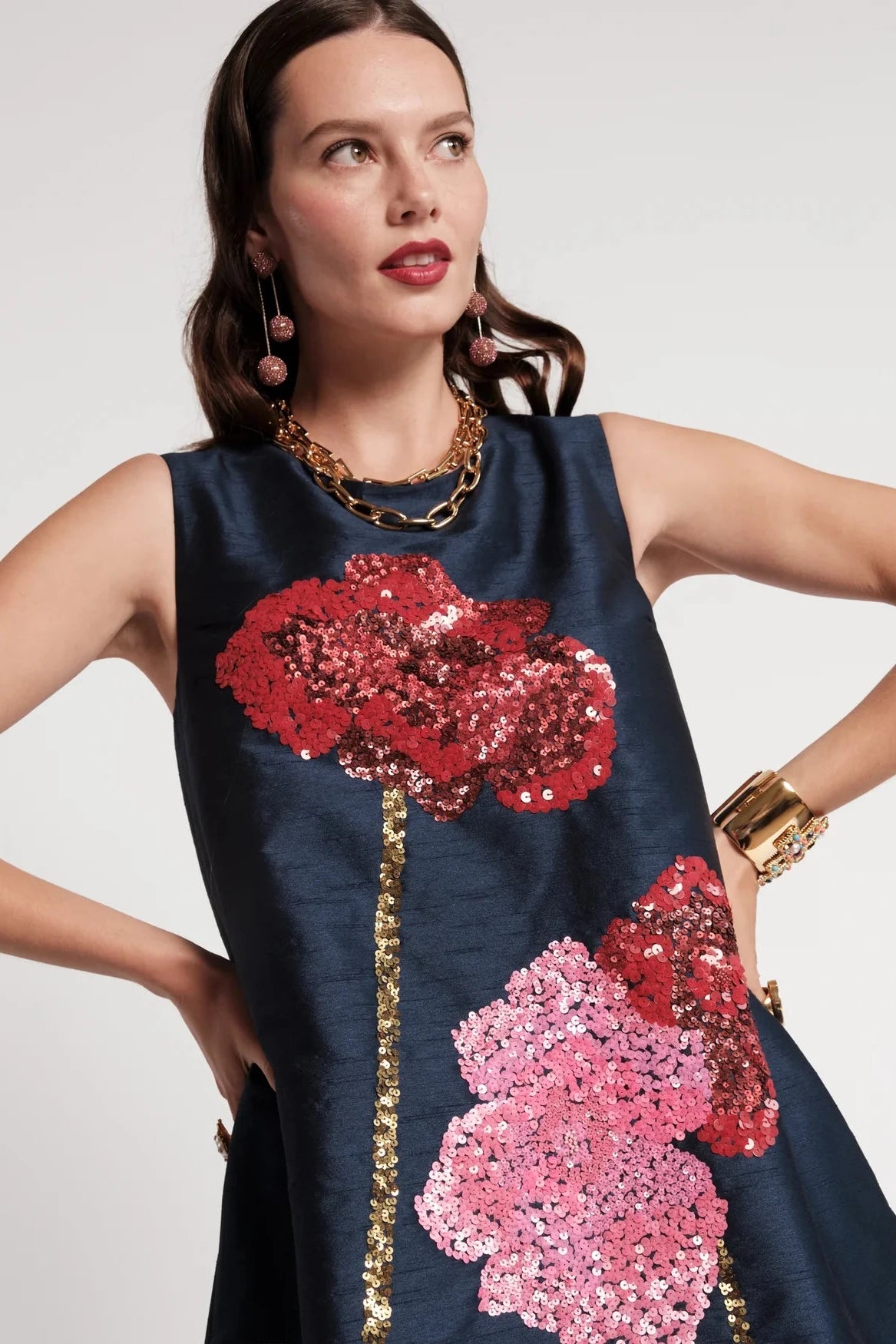 Alice Shift Dress-Navy/Multi