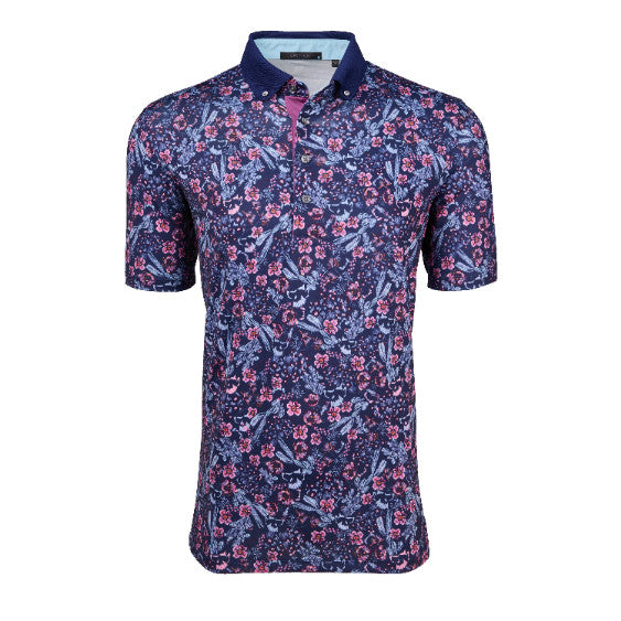 Desert Floral Polo Maltese Blue