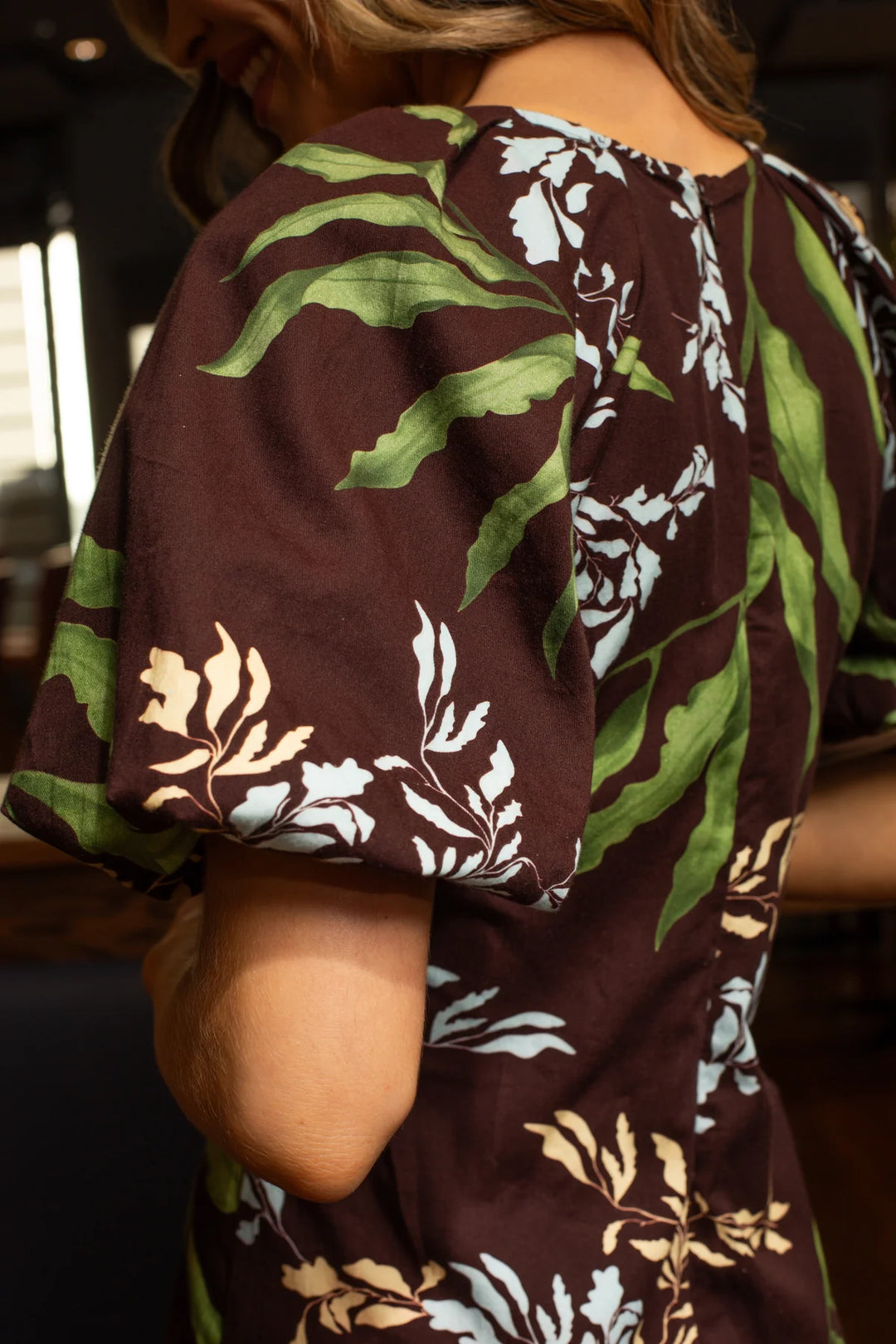 Allie Midi Dress- Black Frond