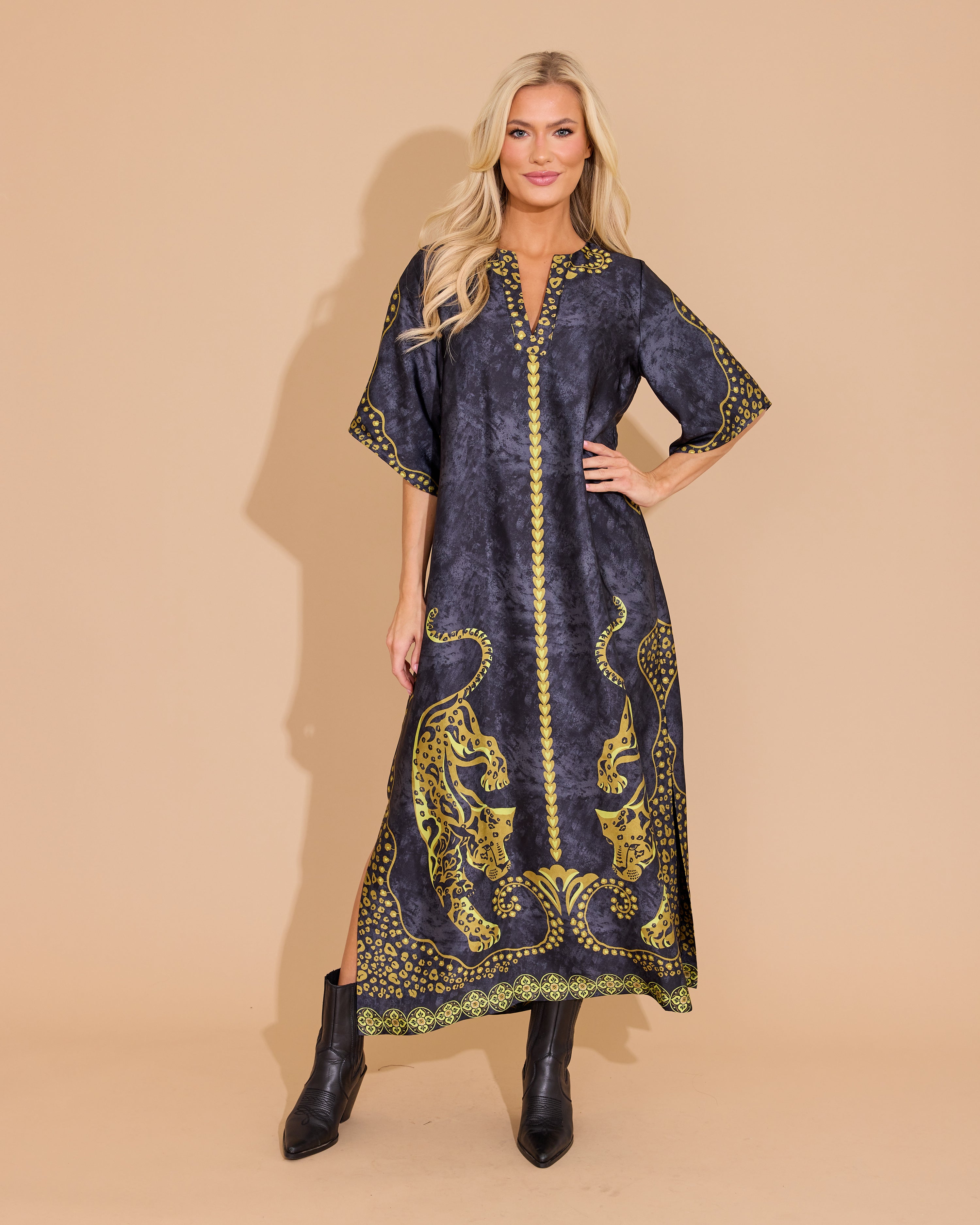 Delaney Dress - Pouncing Panther