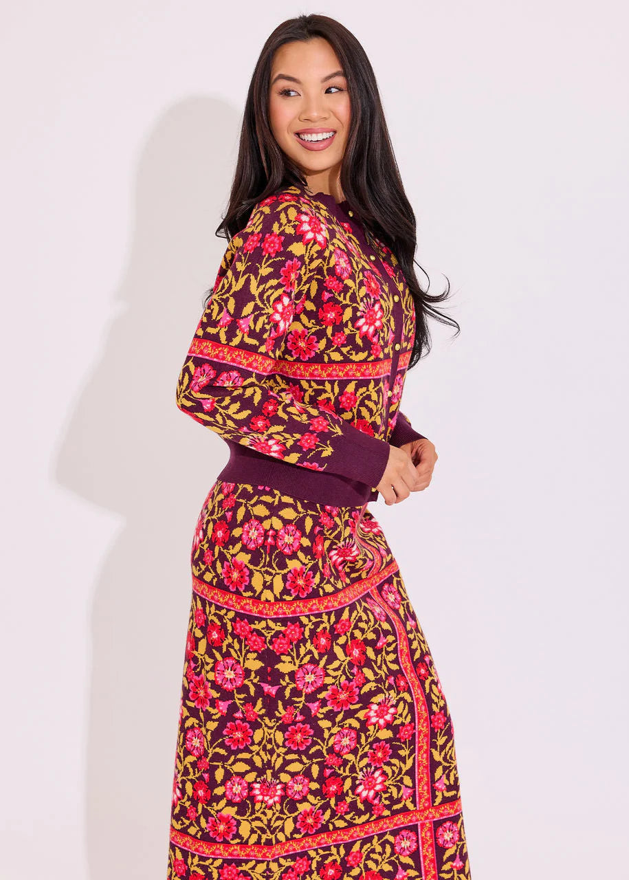 Meredith Cardigan- Golden Floral