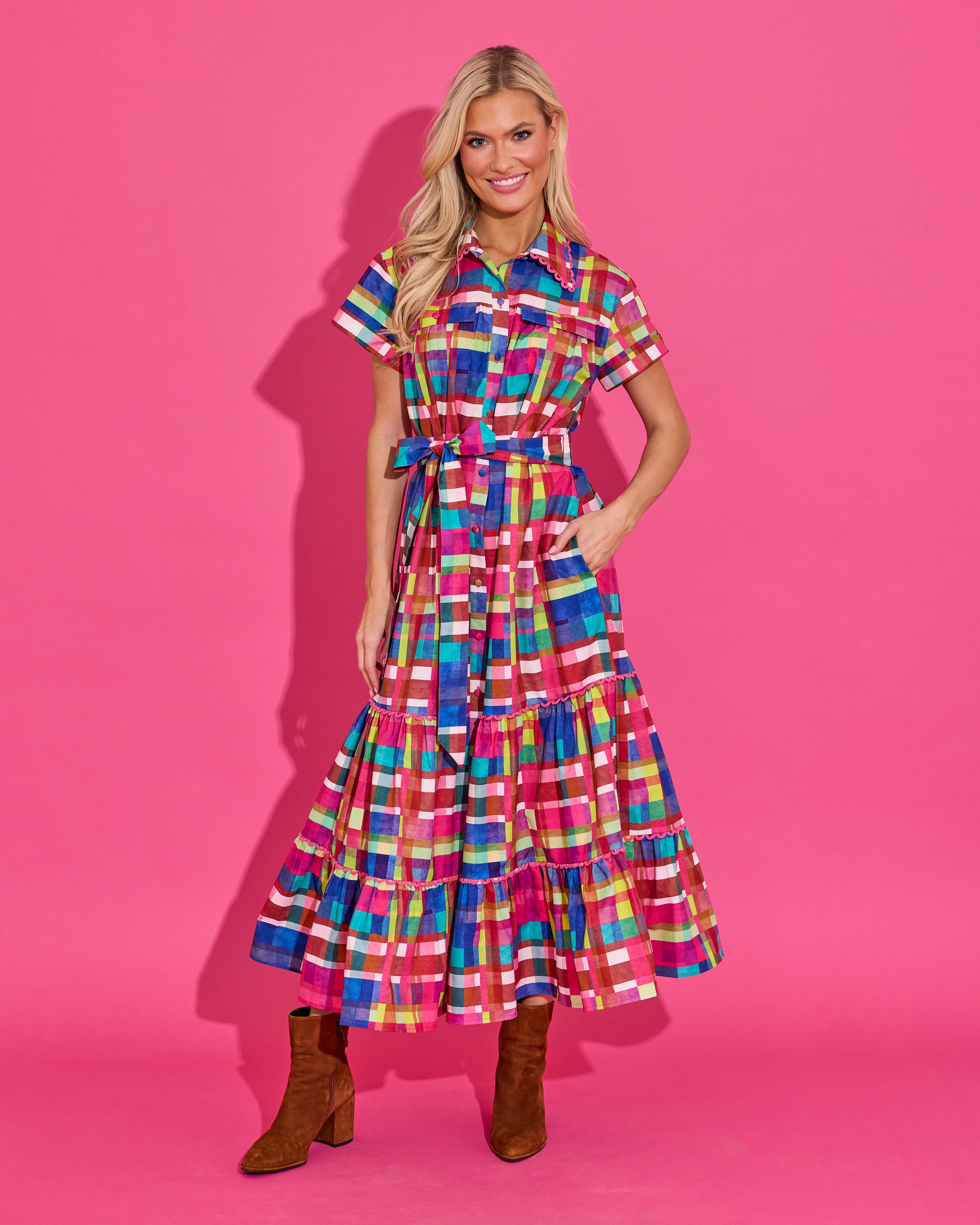 Rachel Dress - Circus Plaid