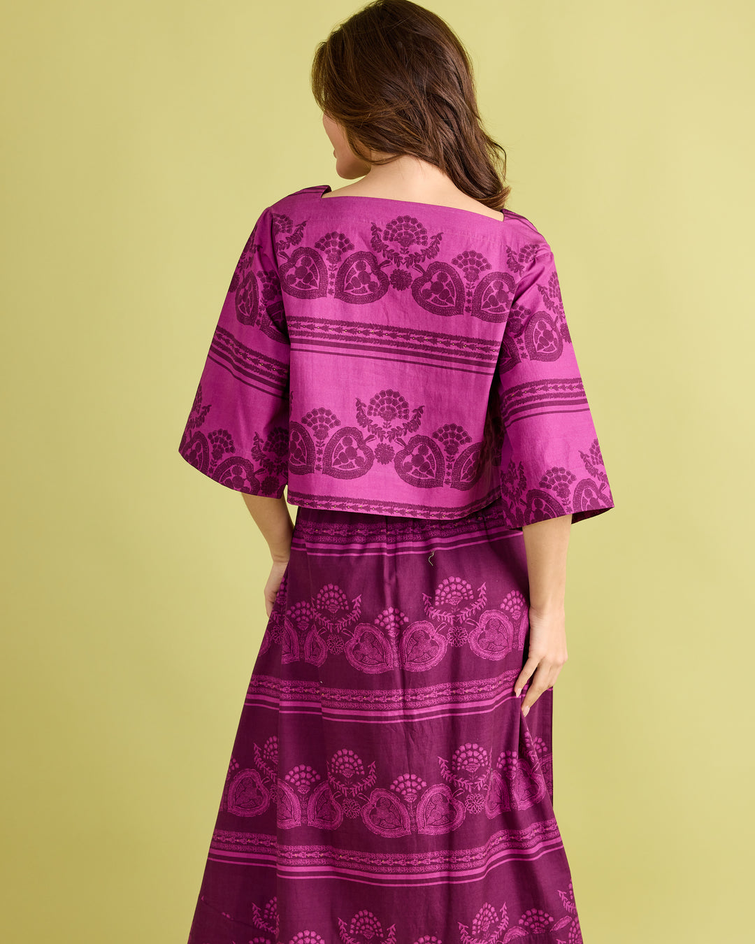 Angie Top - Garden Motif Violet