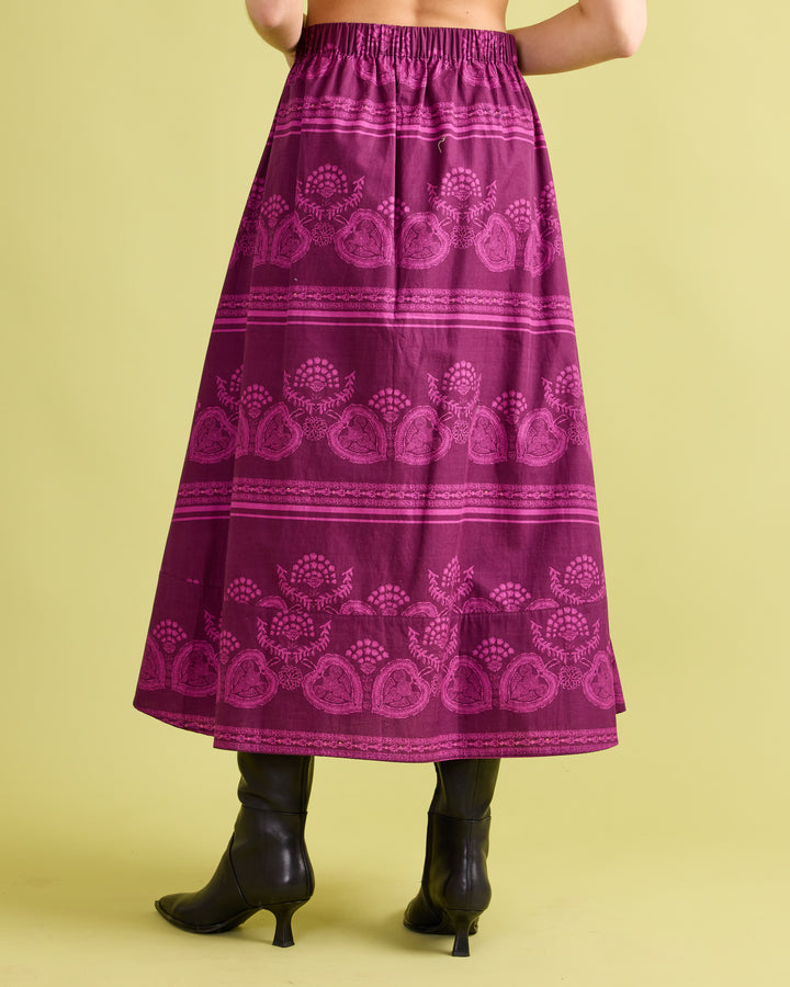 Marisol Skirt - Garden Motif Violet