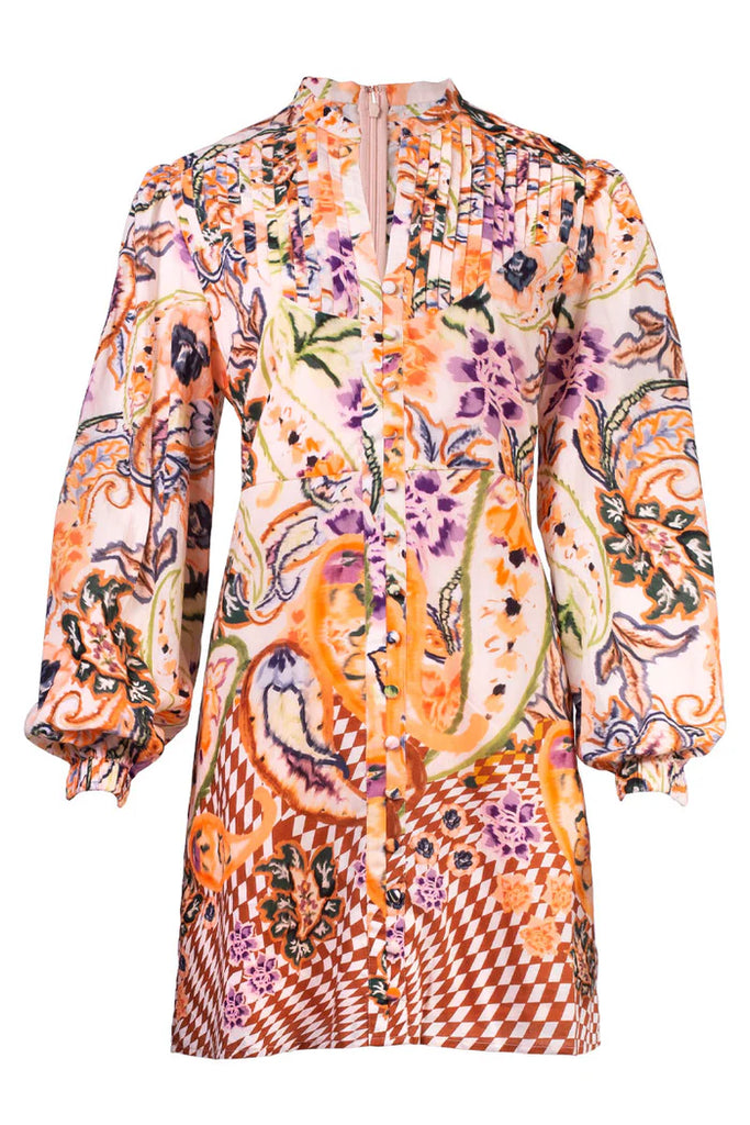 Jenny Dress Orange Paisley