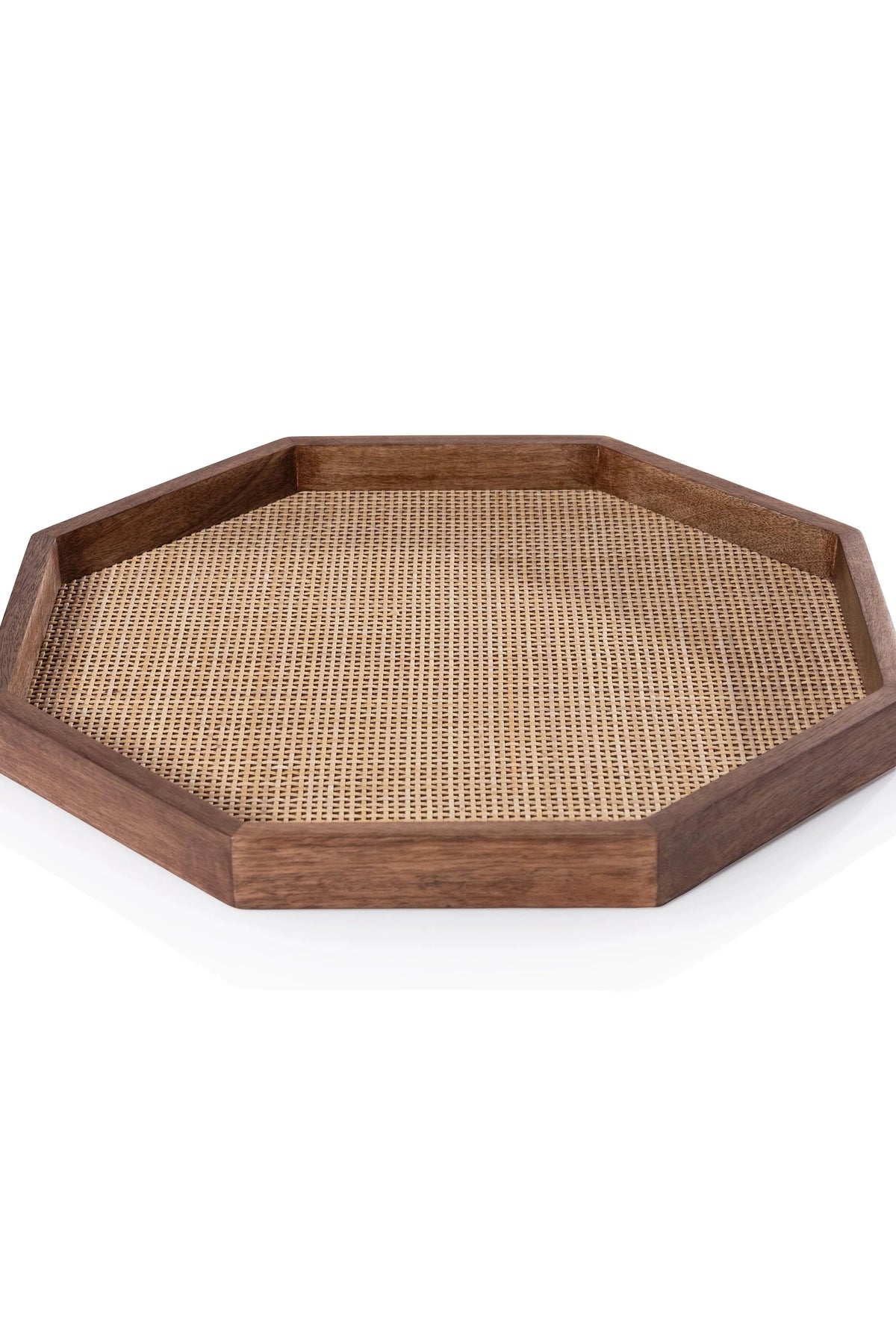 BMH - Wood/Rattan Octagonal Tray