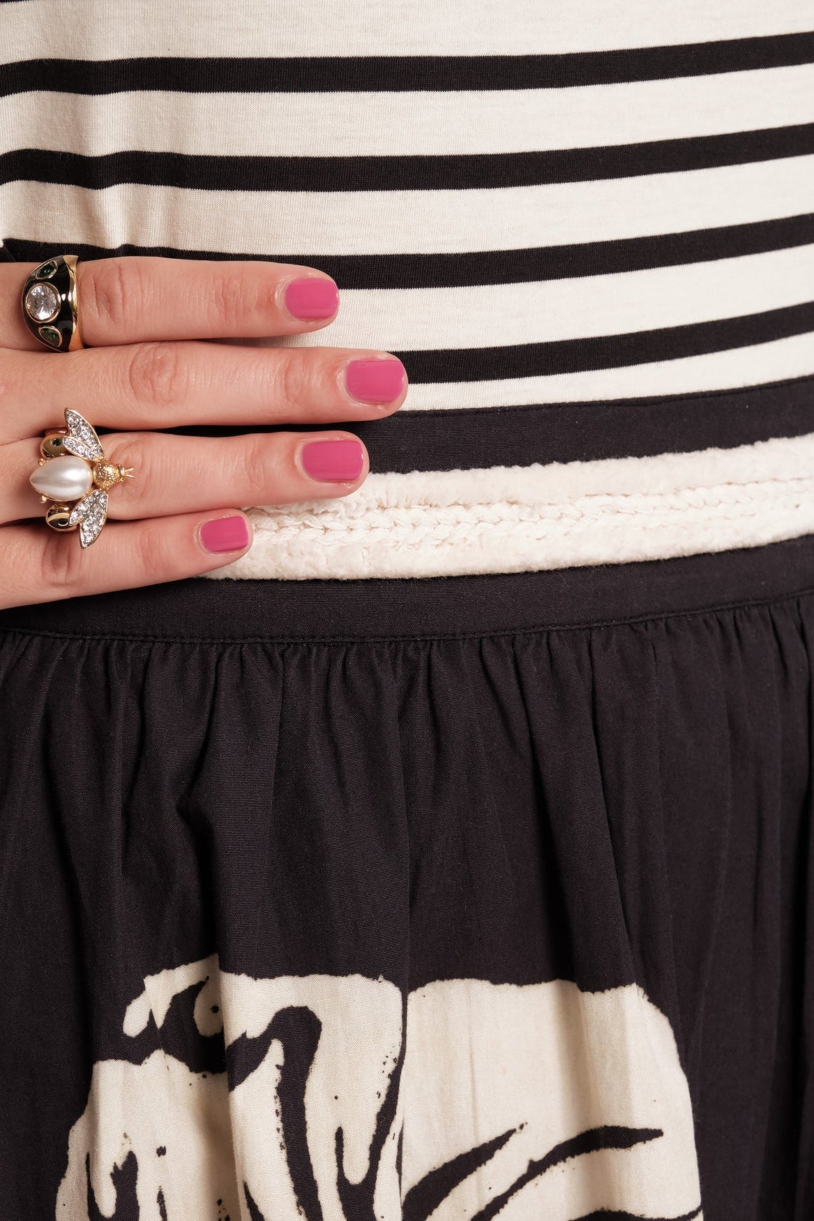 Phoebe Midi Skirt-Navy/Multi