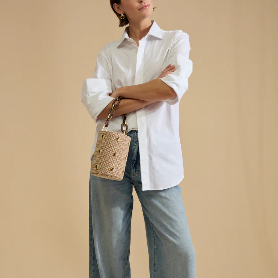 Brackish Greenwich Bucket Bag - Raffia