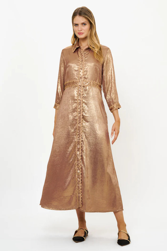 Shirt Dress Maxi Cairo Gold