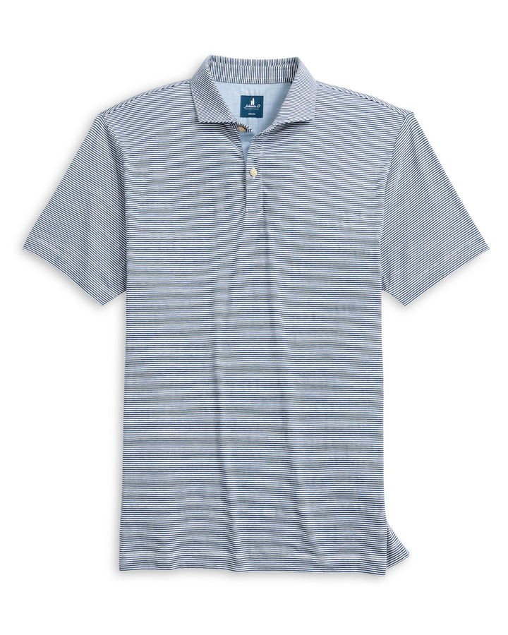 Thatcher Cotton Polo - Navy Stripe