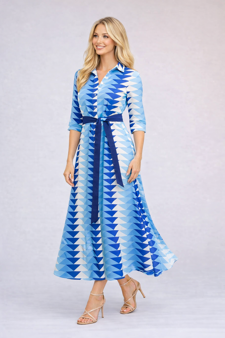 Eloise Dress - Triangle Ocean