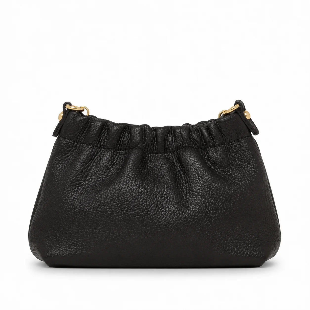 Italian Leather Clutch & Crossbody Bag - Black