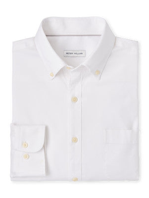 Campbell Pinpoint Ctn Stretch Sport Shirt-white