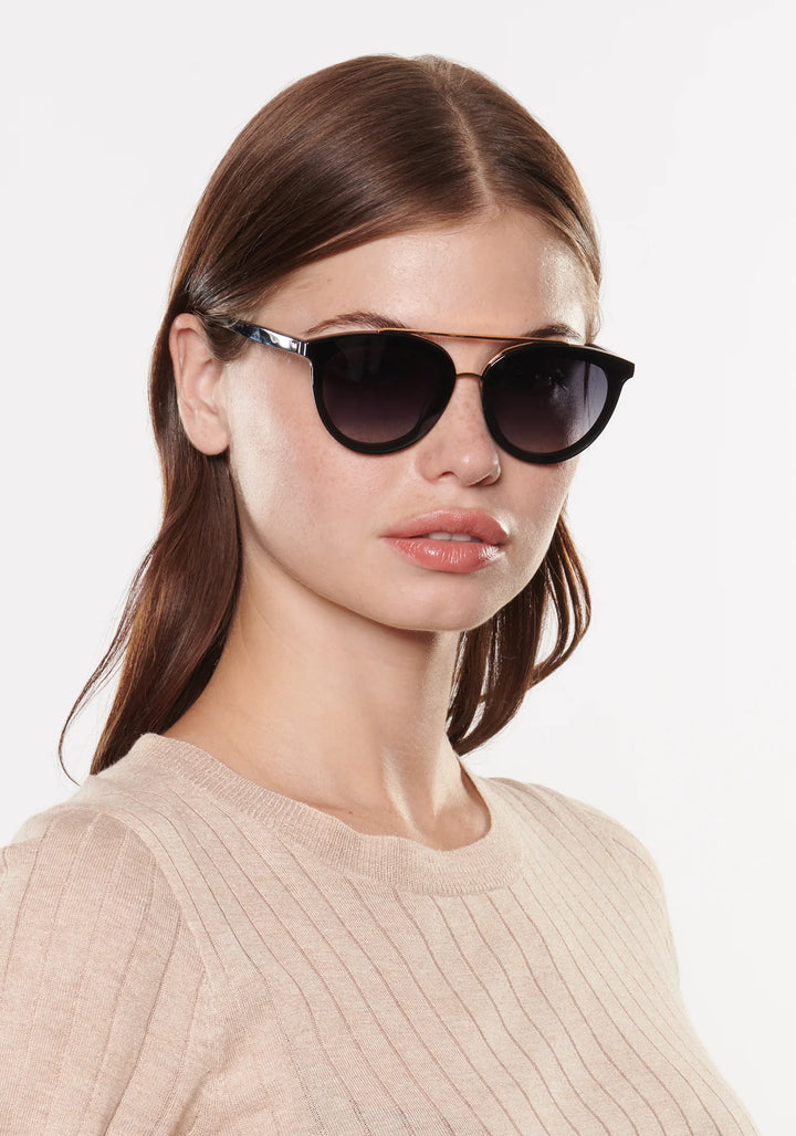 CLIO NYLON | Black + Shadow 24K Sunglasses