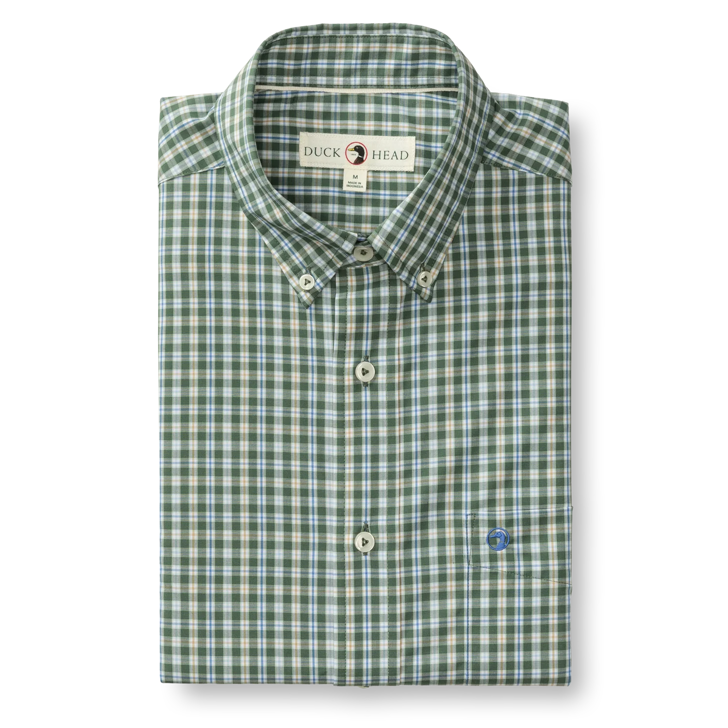 Performance Poplin Sport Shirt-Fallon Plaid-Duck Green
