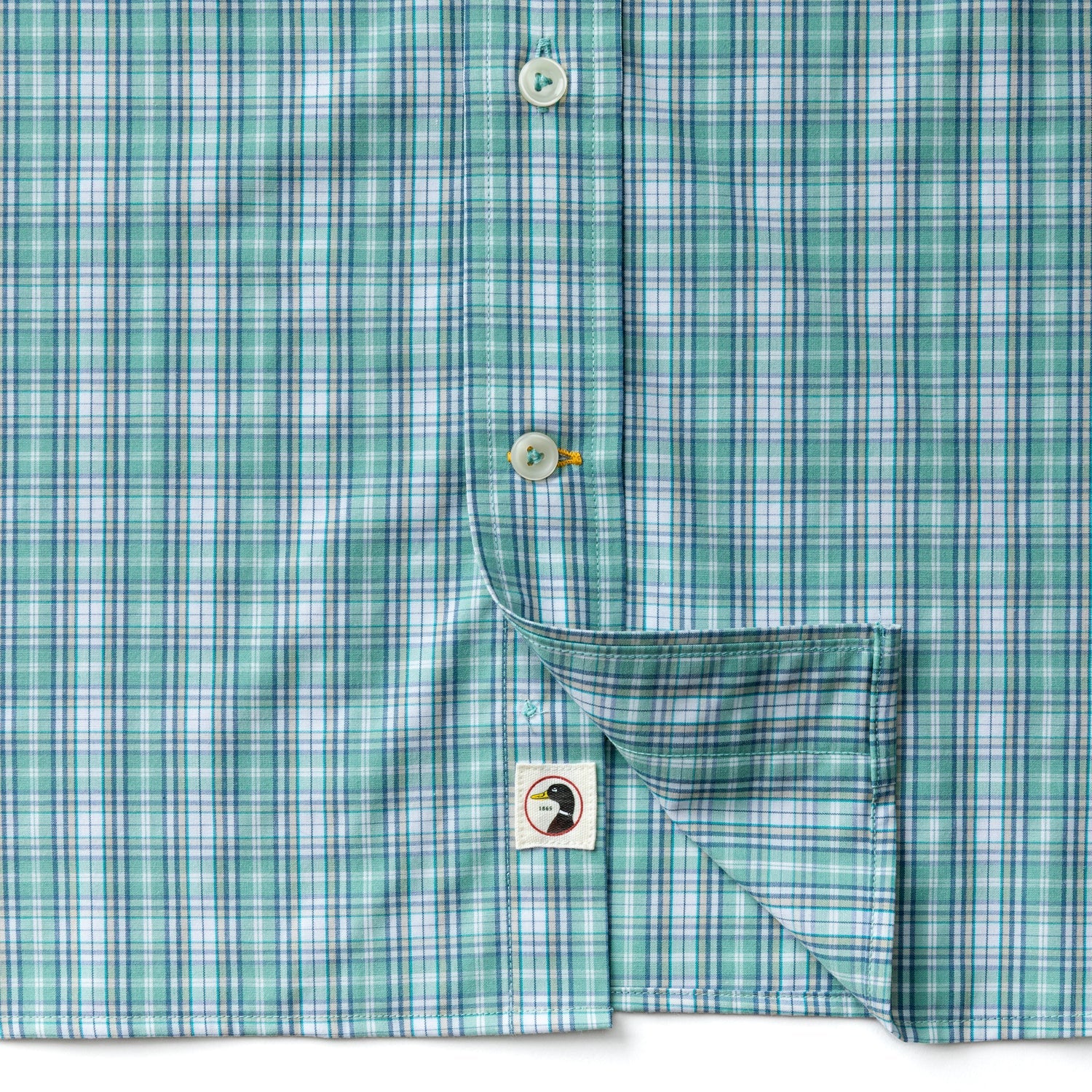 Performance Poplin Sport Shirt Forrest Plaid-Aspen Green