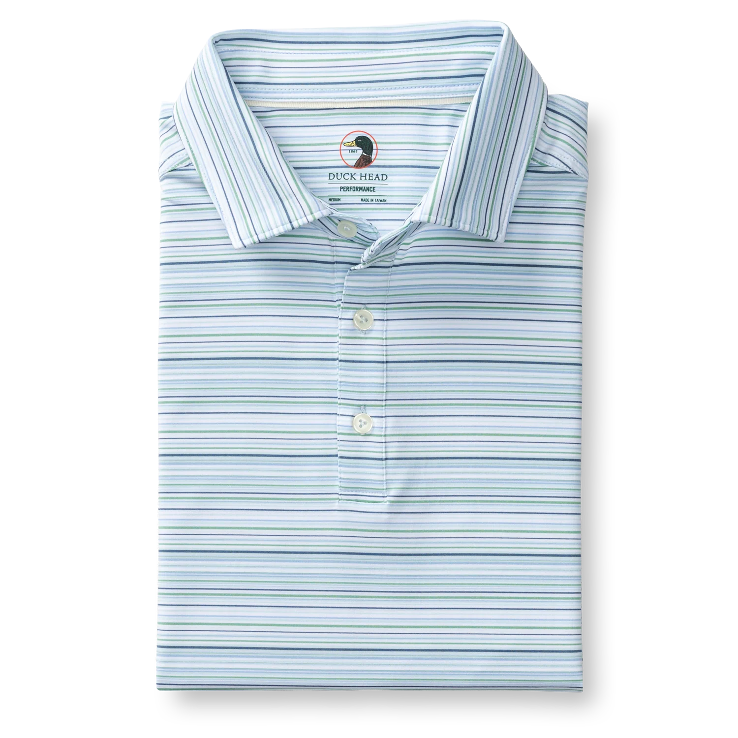 Long Drive Perf. Polo-Neil Stripe-Serenity Blue