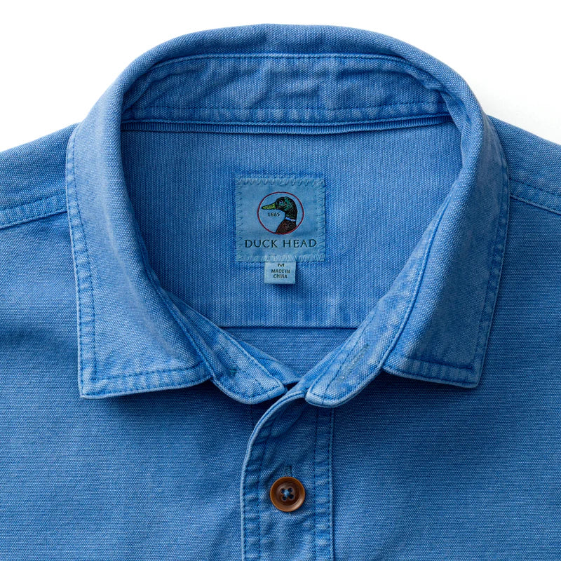 Garment Dyed Duck Canvas Jacket-Cornflower Blue