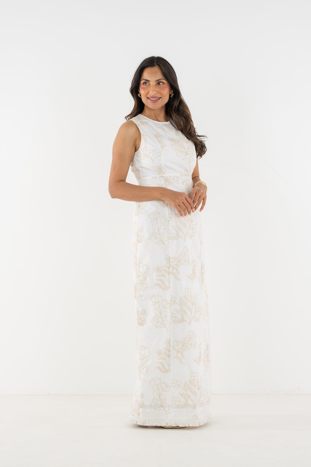 Hepburn Dress - Blanc Petals