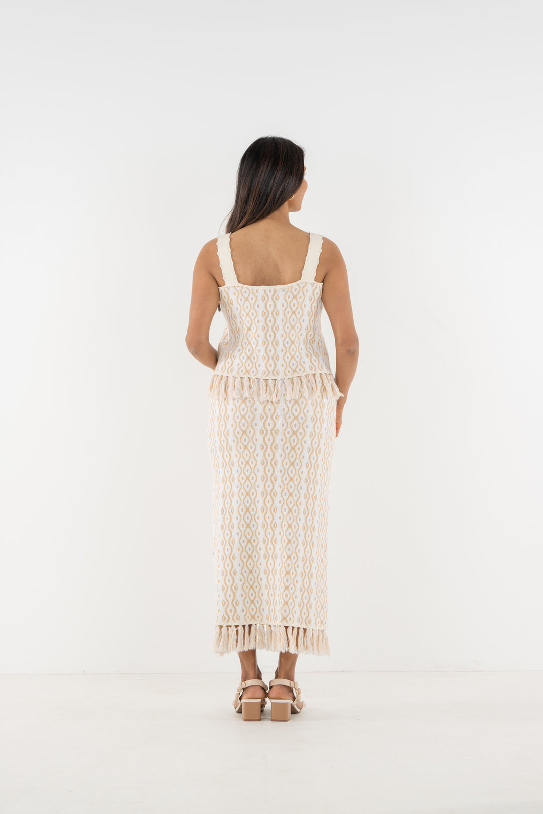 Capri Knit Skirt - Blanc Petals