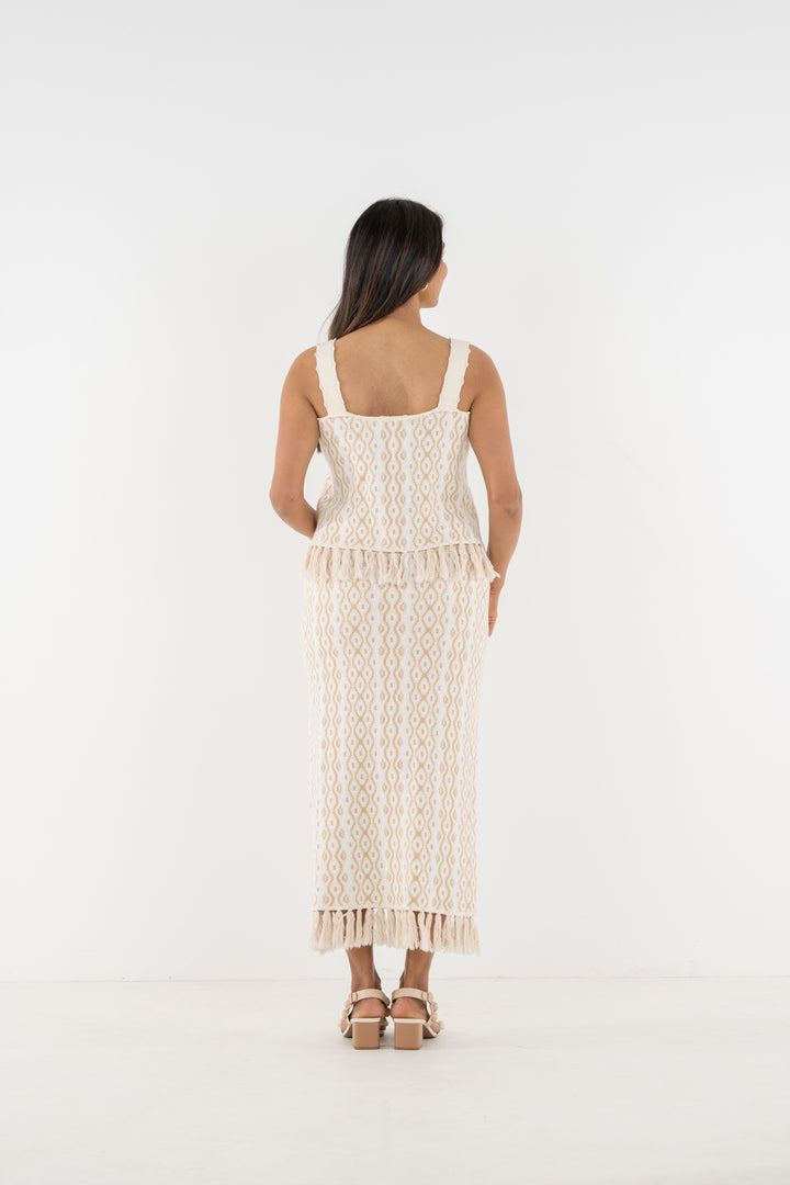 Capri Knit Skirt - Blanc Petals