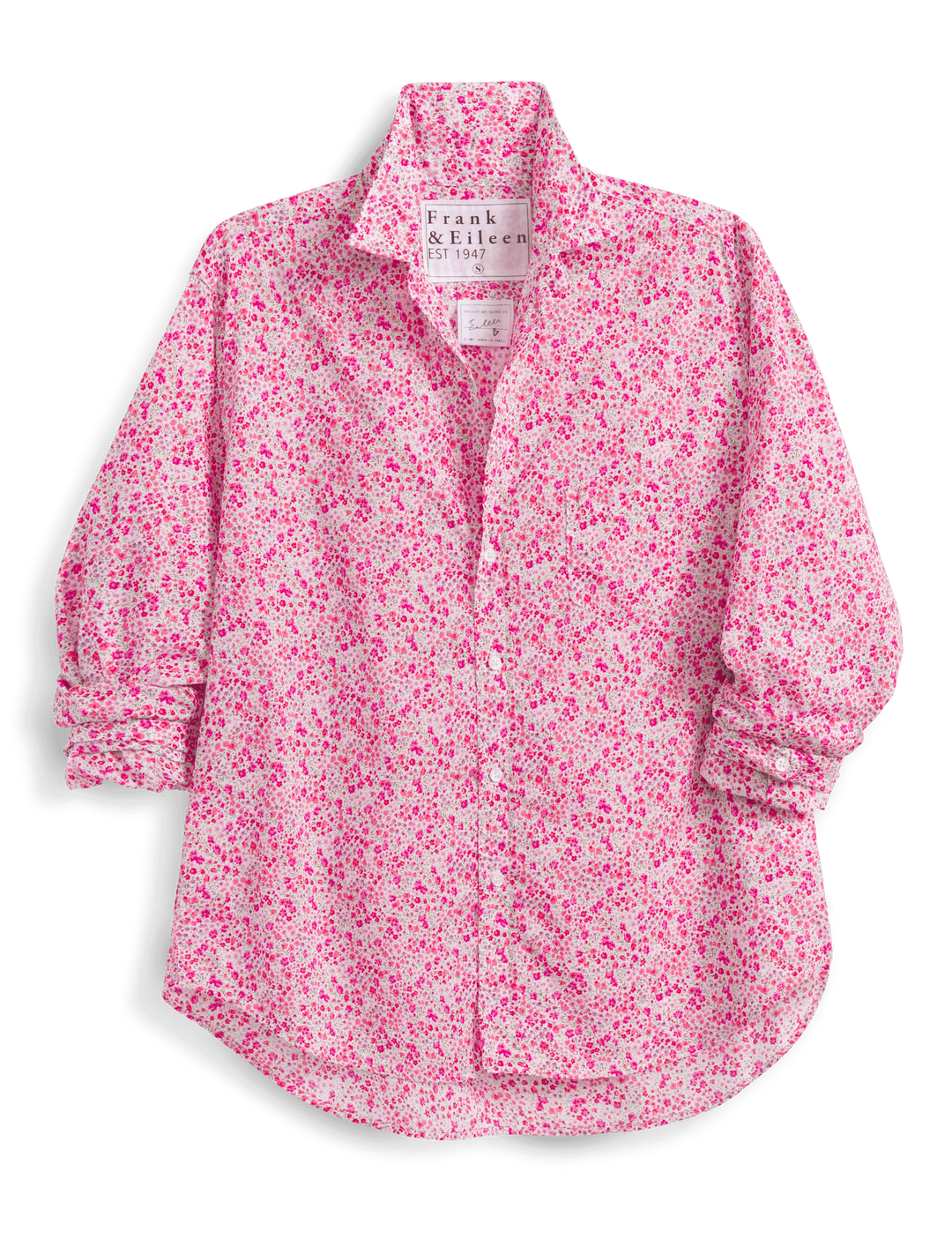 EILEEN Relaxed Button-Up Shirt-PFLW-Pink Flowers