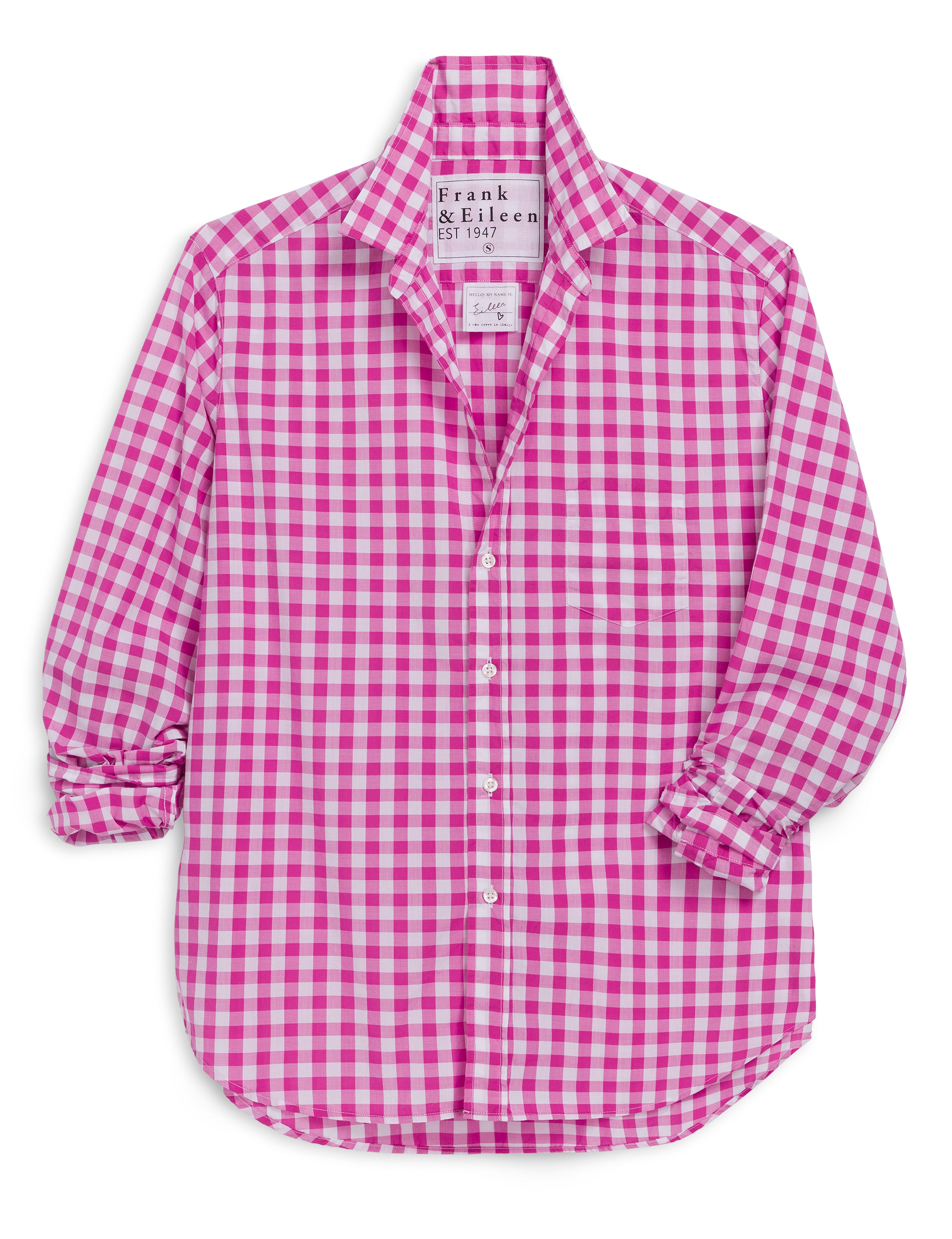 Eileen Relaxed Button-Up-Pink Check