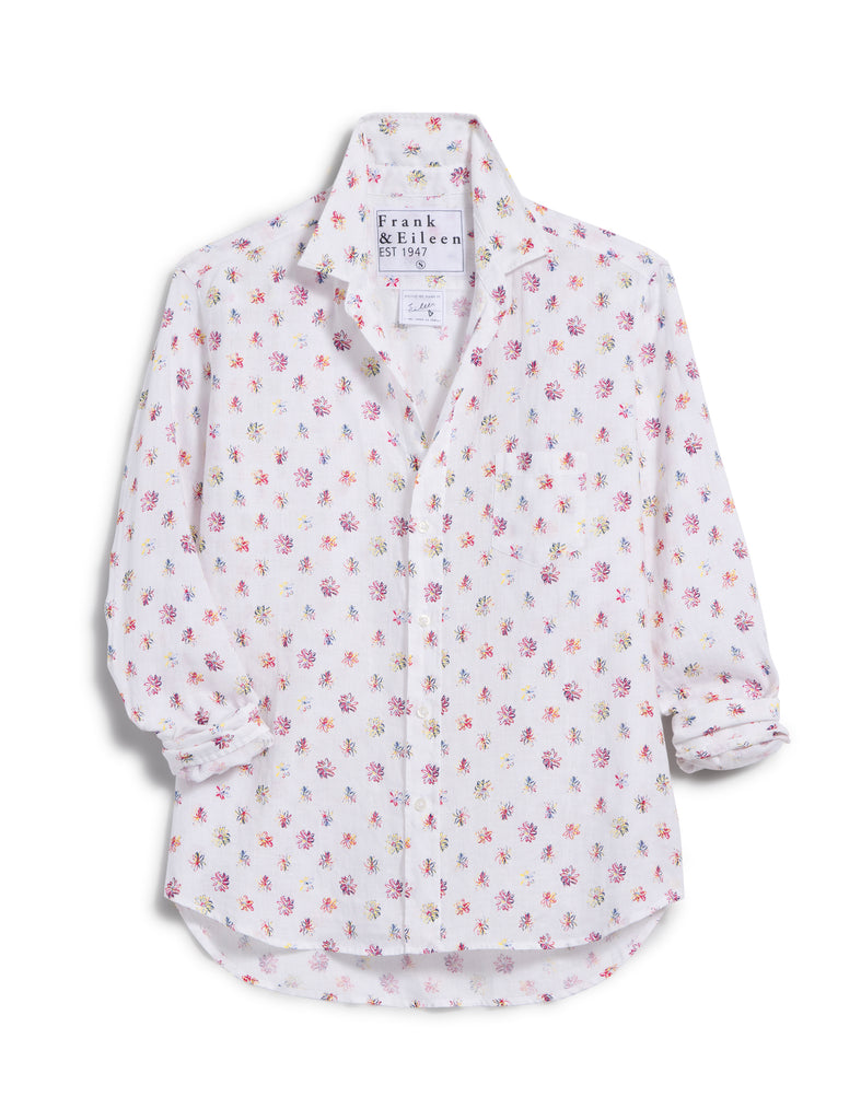 Eileen - Relaxed Button- Up - Red, Blue Flower