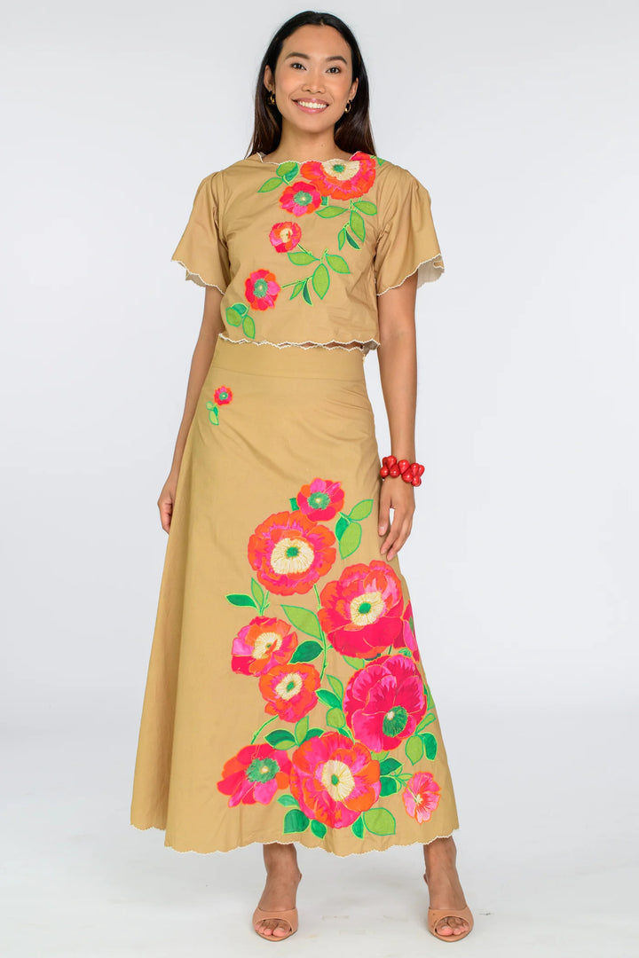 Paloma Top - Poppy Patch Iced Coffee