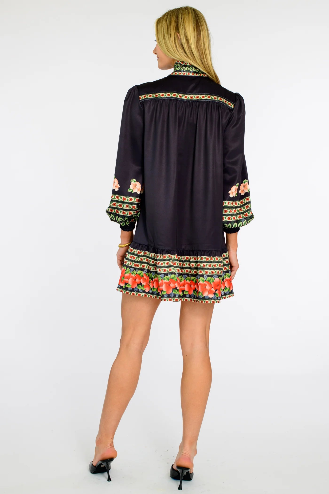 Brit Bow Dress in Garland Stripe