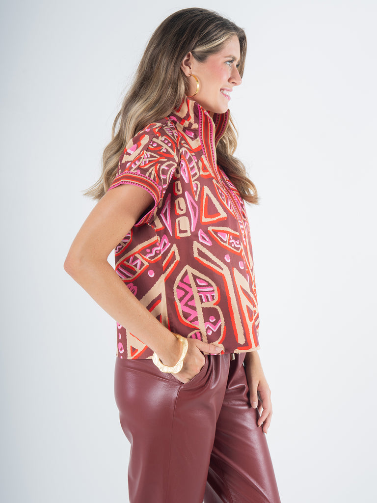 Poppy Pullover Tribal Palm