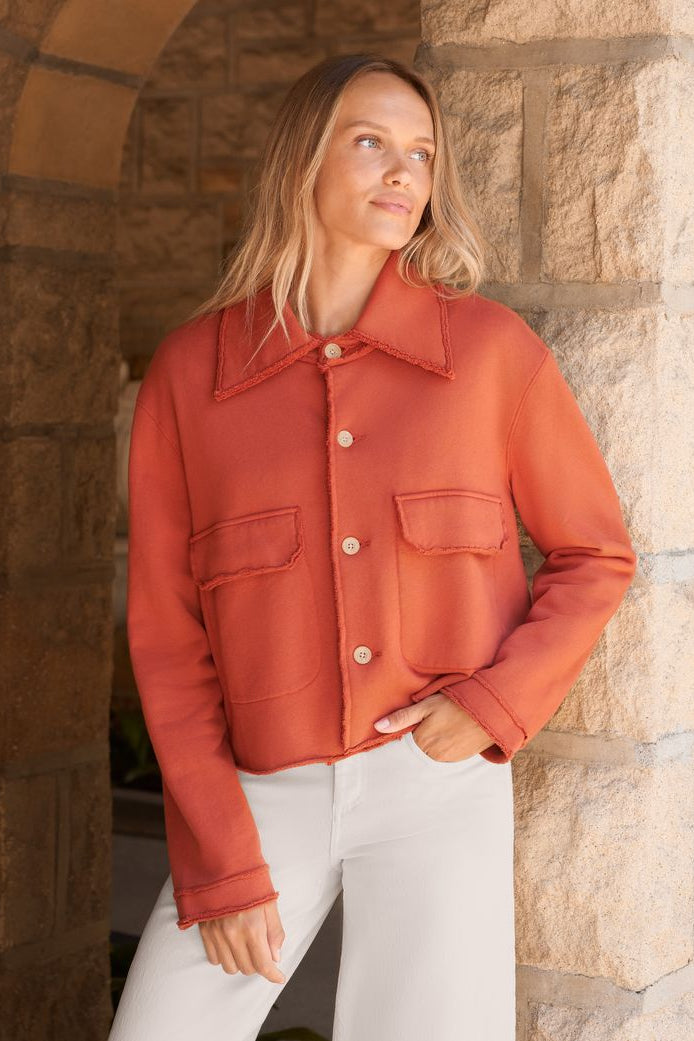 Rowan Button-Up Jacket - Clay