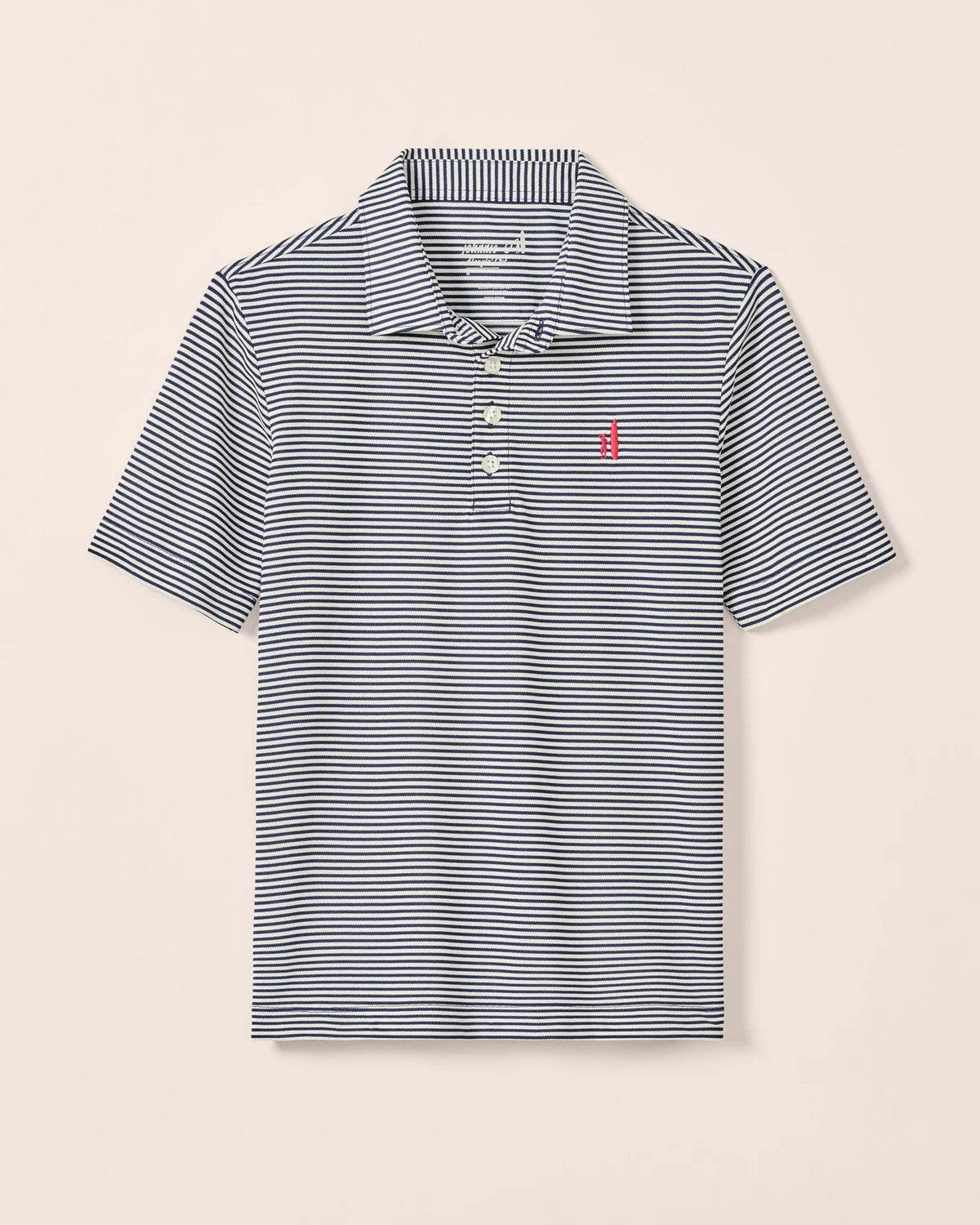 Perf. Mesh Jr. Polo-Dru Stripe-Navy