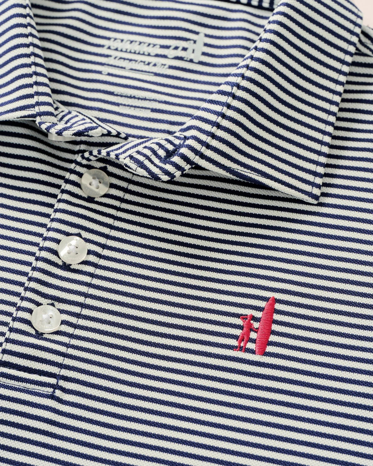Perf. Mesh Jr. Polo-Dru Stripe-Navy