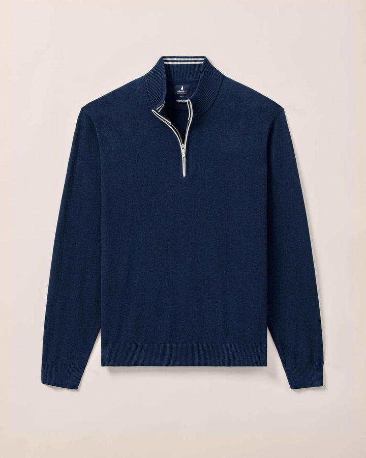 Desmond Cotton Blend 1/4 Zip-Midnight