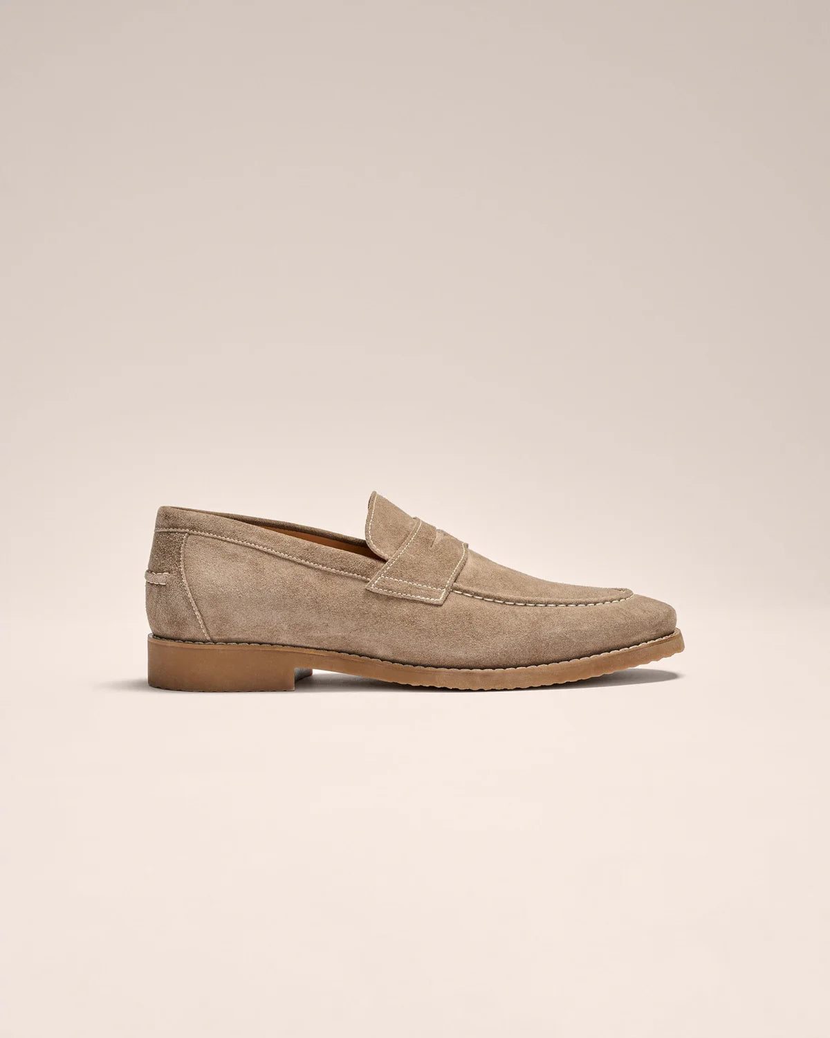 J-Flex Suede Penny Loafer-Stone