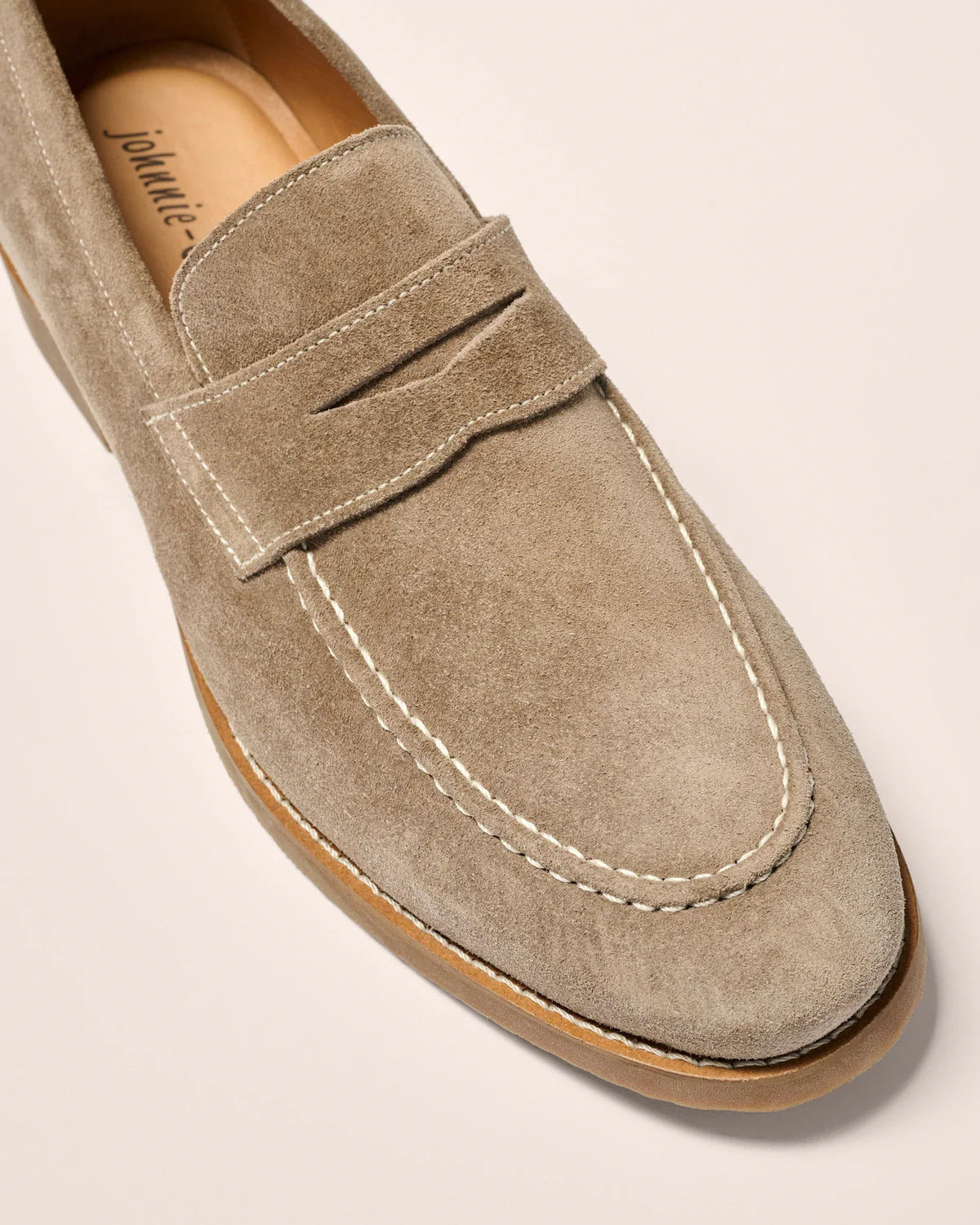 J-Flex Suede Penny Loafer-Stone