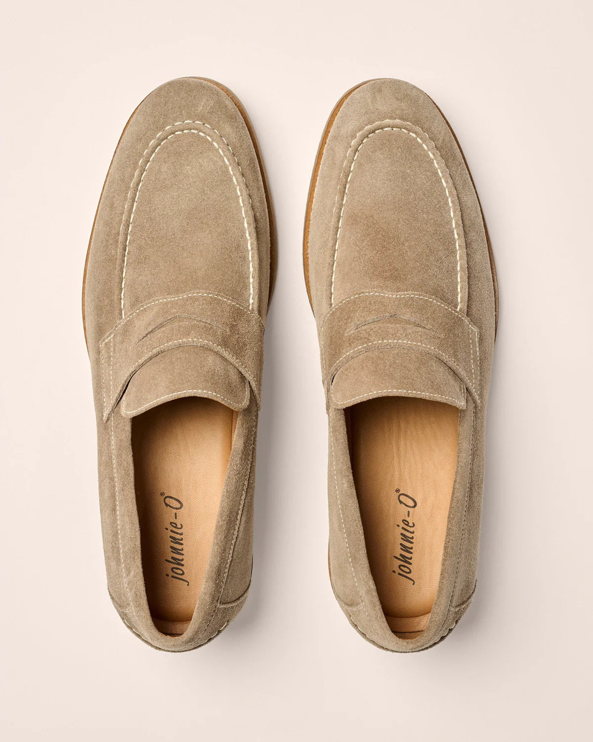 J-Flex Suede Penny Loafer-Stone