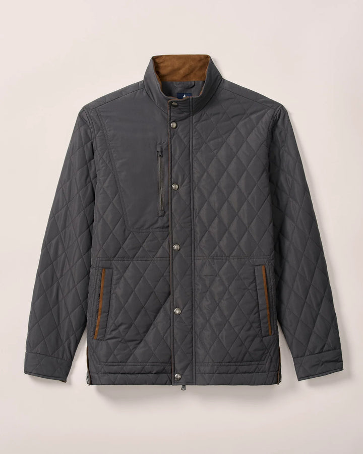Juno Quilted Snap Jacket-Dark Gray