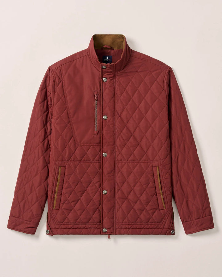 Juno Quilted Snap Jacket-Dark Maroon