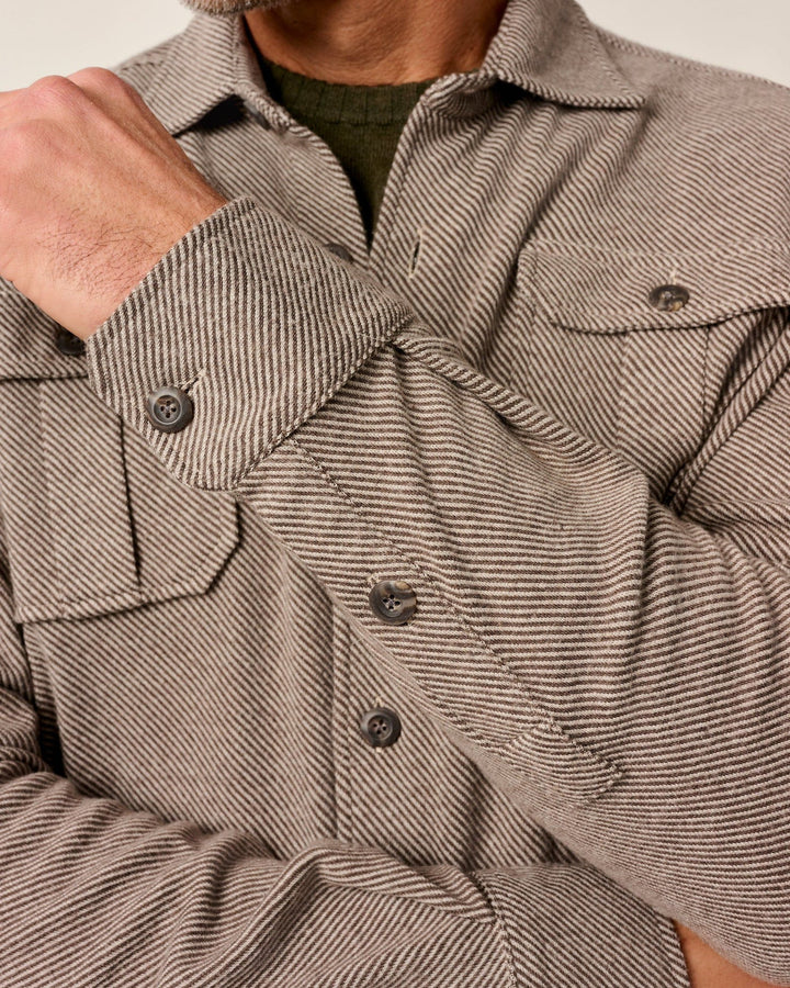 Carl Stretch Knit Flannel Lodge Shirt-Havana