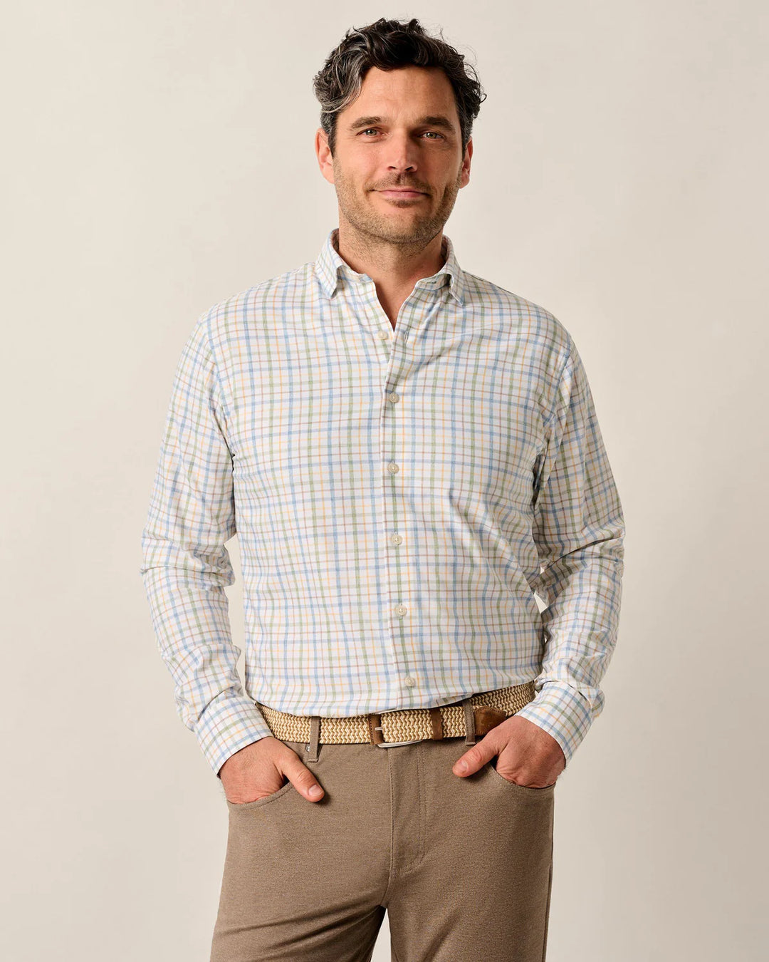Everyday Perf. Button Down Shirt - Maarten - Moss
