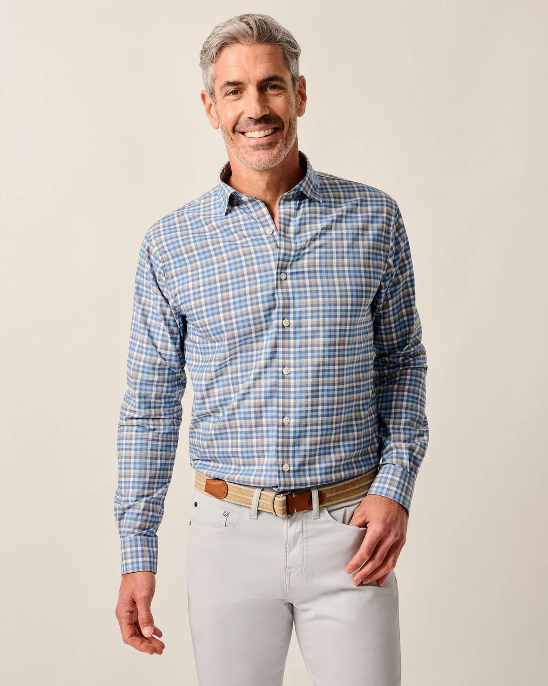 Featherweight Perf. Button Down Shirt - Olie - Navy