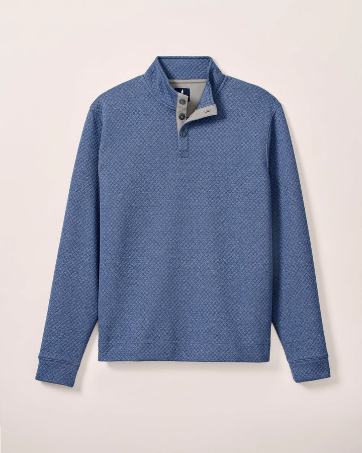 Rockwells Diamond-Quilted Henley Pullover-Laguna Blue