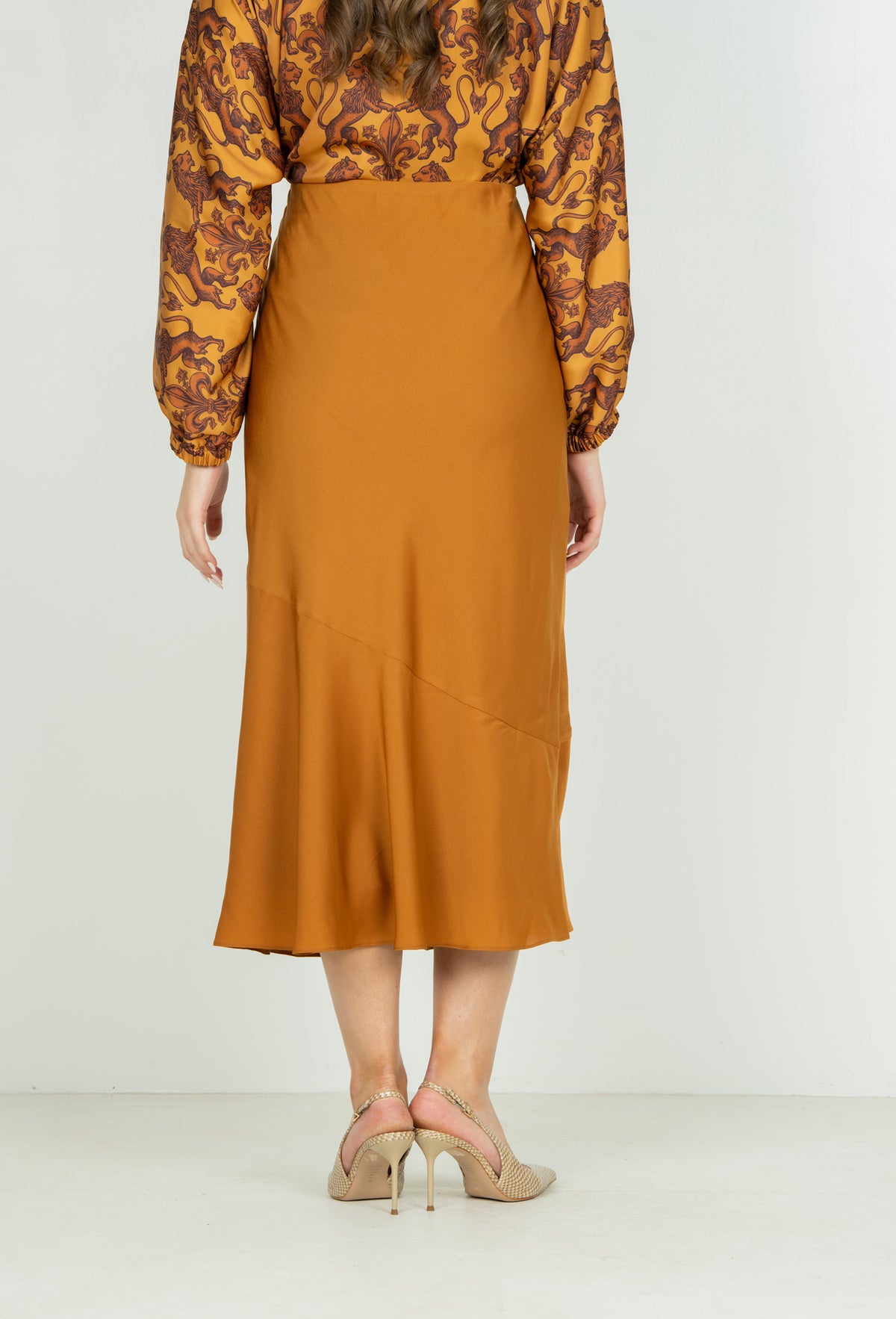 Bias Midi Skirt - Pecan