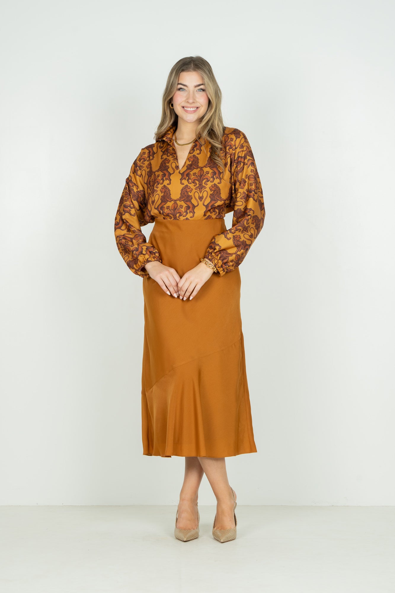 Bias Midi Skirt - Pecan