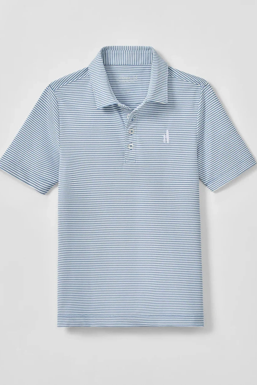 Perf. Mesh Jr. Polo-Dru Stripe-Sailor