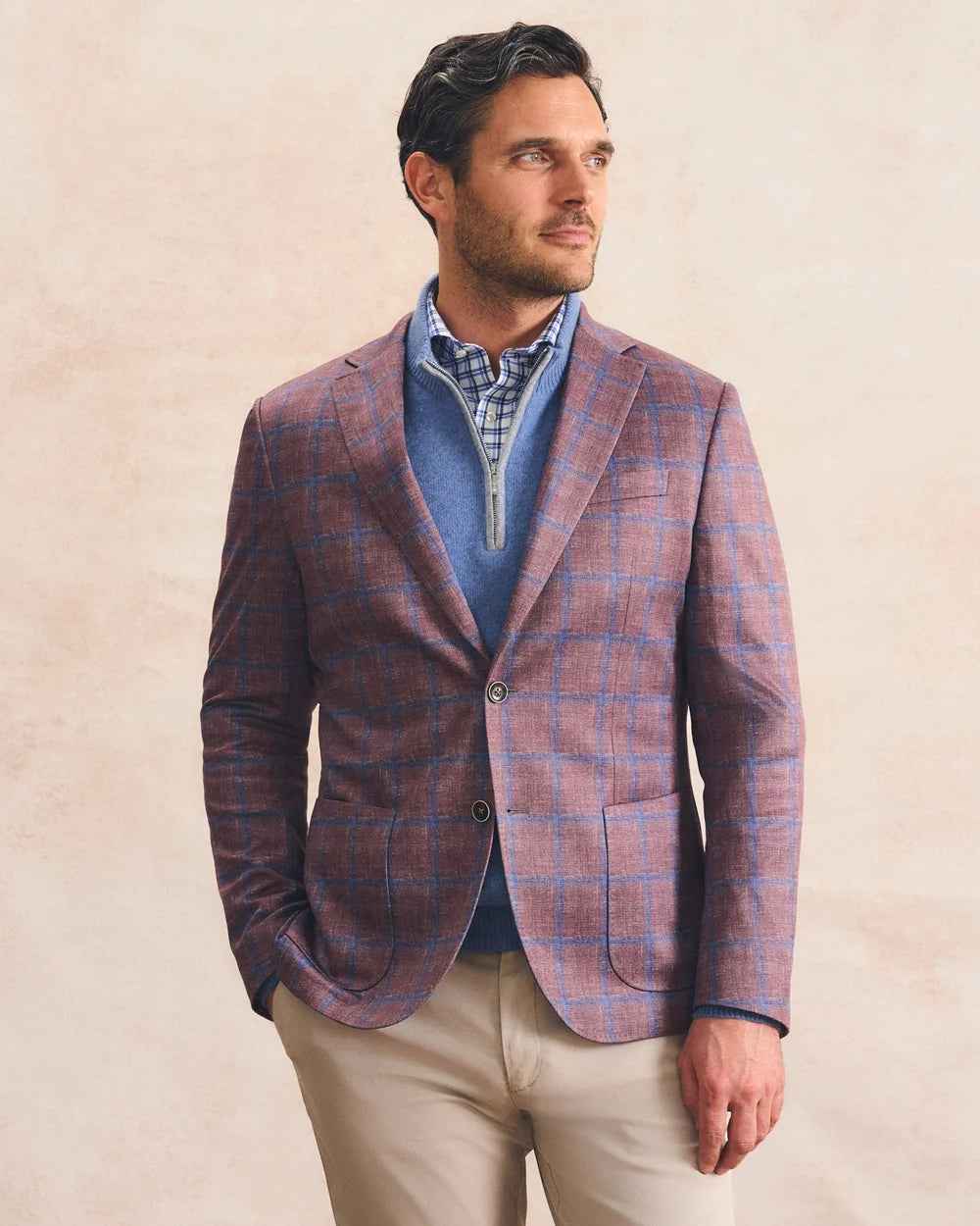 Printed Knit Stretch Sport Coat - Abby Pane