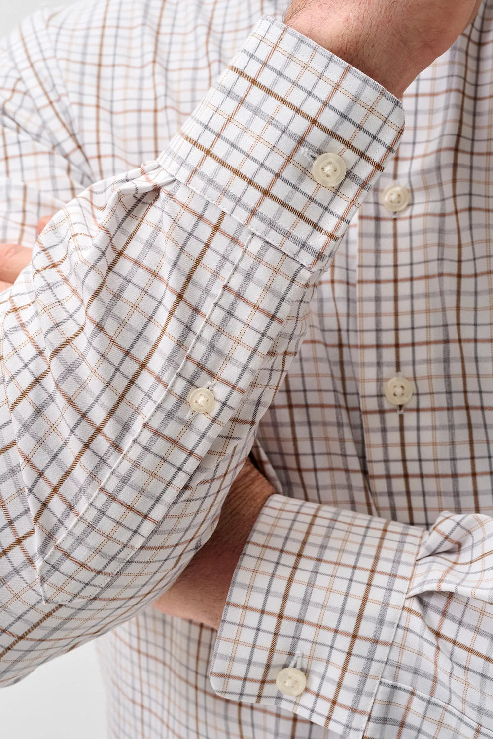 Everyday Performance Button Down Shirt - Sandalwood Pane
