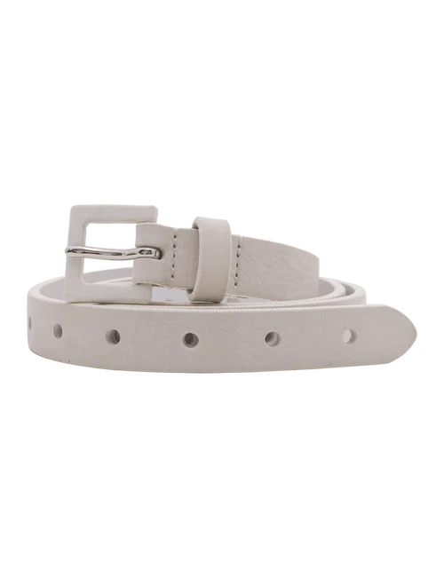 Cara Classic Italian Belt - Vintage White